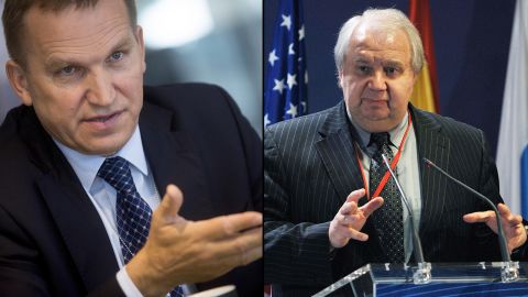 Olexander Motsyk, Ukrainian Ambassador to the U.S., left, and Sergey Kislyak, Russian Ambassador to the U.S.