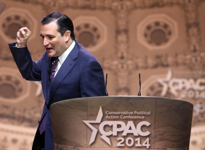 Cruz speaks at the CPAC on March 6, 2014, in National Harbor, Maryland.