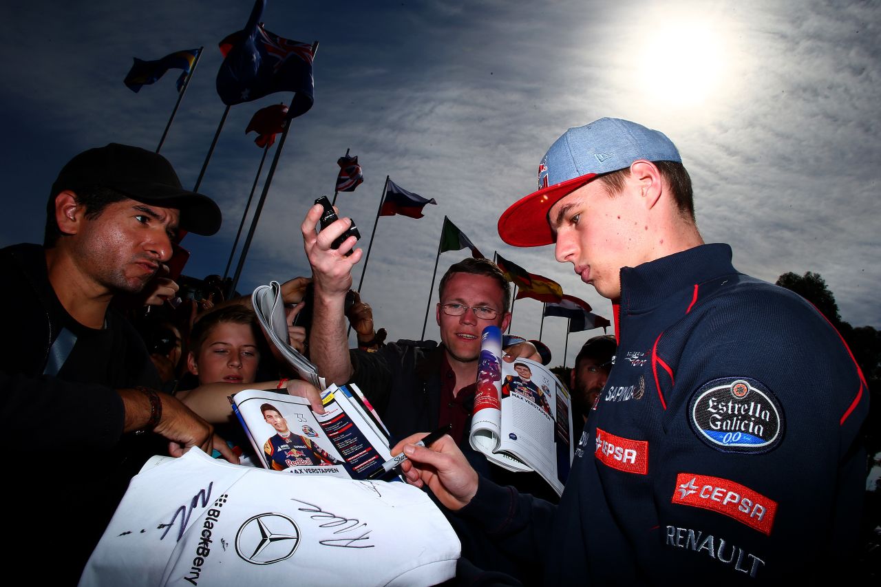 Verstappen was a young man in demand in Melbourne after making history at the age of 17 years and 166 days.