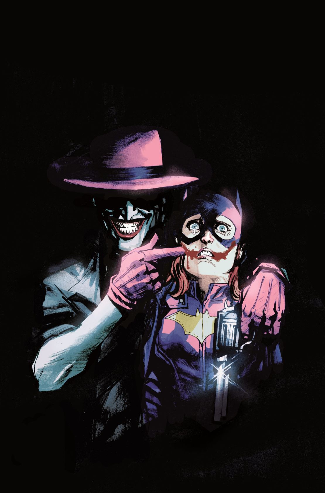 Batgirl is menaced by the Joker in a comic book cover that was pulled after criticism on social media.