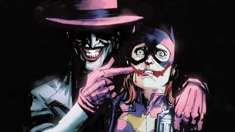 Batgirl is menaced by the Joker in a comic book cover that was pulled after criticism on social media.
