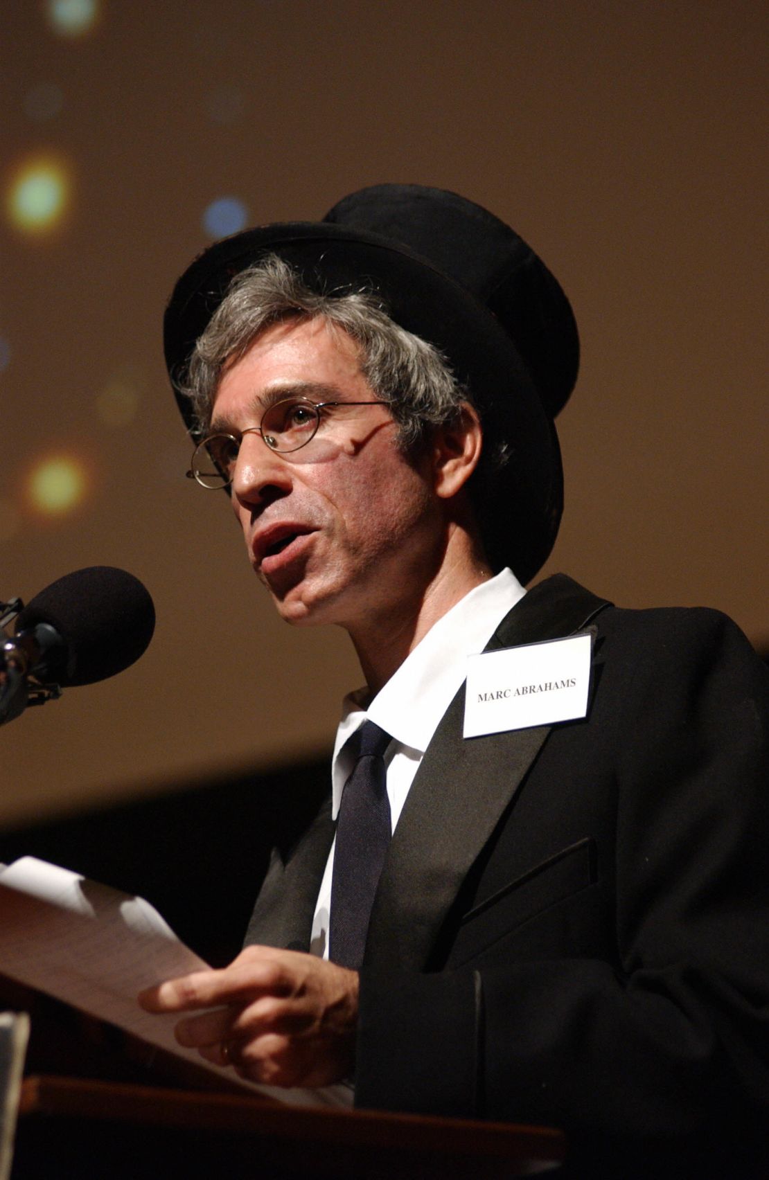 Marc Abrahams at the Ig Nobel prize-giving ceremony