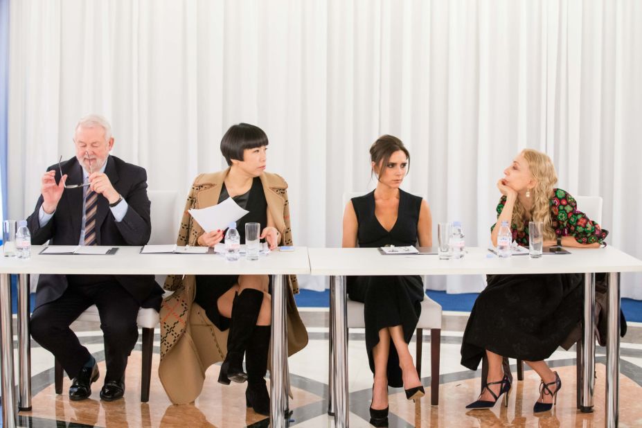 The judging panel included fashion writer Colin McDowell, Vogue China editor Angelica Cheung, Victoria Beckham, and Vogue Italia editor Franca Sozzani.