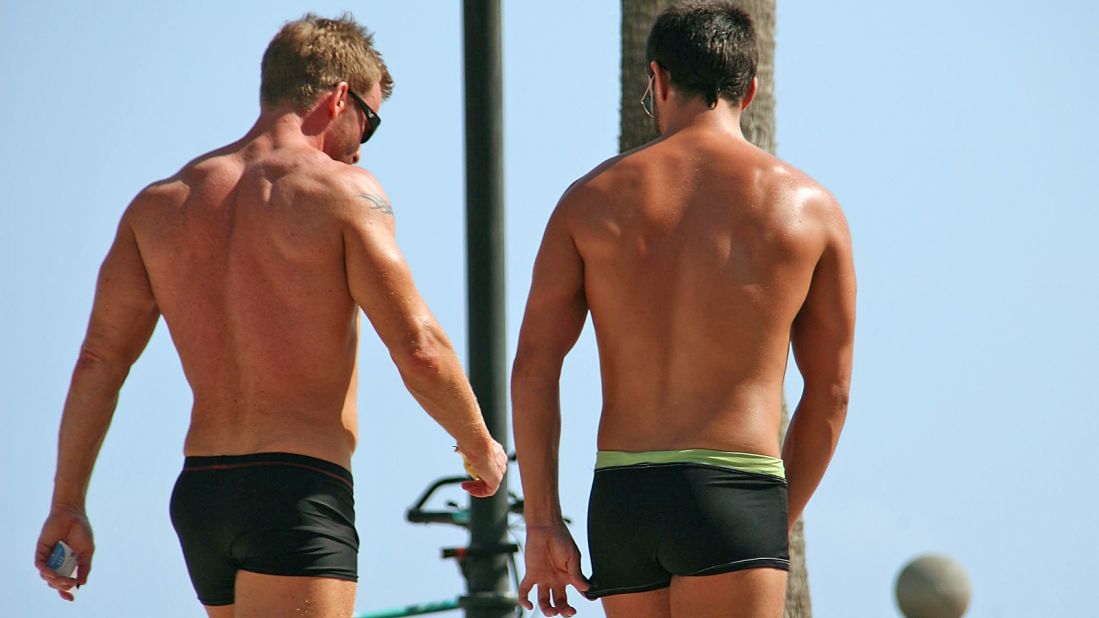 Away from the beachfront area in Barcelona, it's against the law to wear a bikini, swimming trunks or go bare-chested.