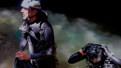 Cave divers had to carry a minimum of two tanks a piece.