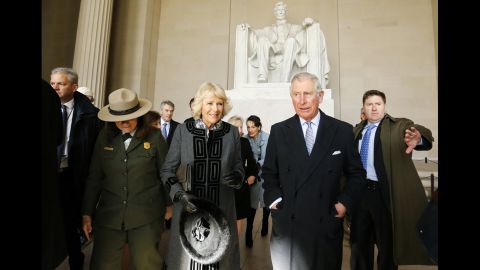 The royal couple visit the Lincoln Memorial in Washington on March 18.