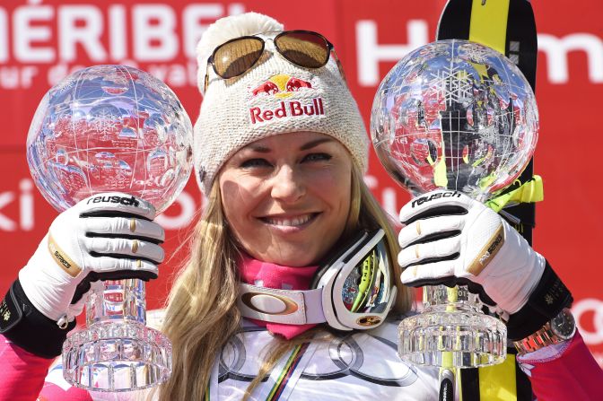 Skier Lindsey Vonn, in her comeback season after a serious knee injury, <a href="index.php?page=&url=http%3A%2F%2Fwww.cnn.com%2F2015%2F03%2F19%2Fsport%2Flindsey-vonn-world-cup-skiing%2Findex.html" target="_blank">won World Cup titles</a> in the downhill and the super-G this week in France.