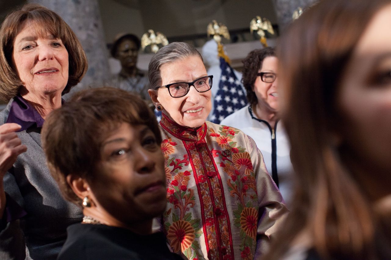 Supreme Court Justice Ruth Bader Ginsburg, seen here at an annual Women's History Month event at the US Capitol a few years ago, said this when she was asked how she would amend the Constitution: "If I could choose an amendment to add to this Constitution, it would be the Equal Rights Amendment."