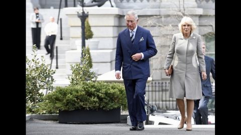 Charles and Camilla arrive at the White House on March 19.