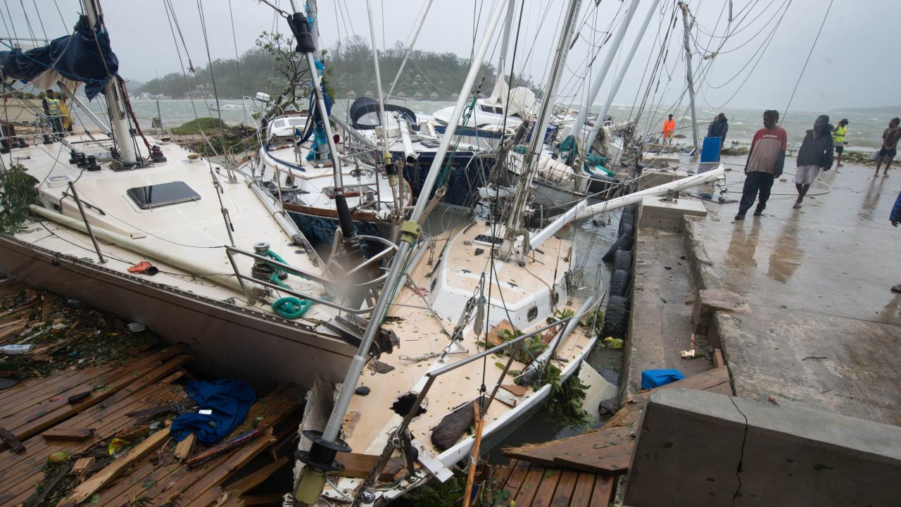 Damage caused by <a href="http://www.cnn.com/2015/03/13/world/gallery/tropical-cyclone-pam/index.html" target="_blank">Tropical Cyclone Pam</a> is seen in Port Vila, Vanuatu, on Saturday, March 14. Vanuatu President Baldwin Lonsdale called the storm a "monster," saying it has set back the development of his country by years.
