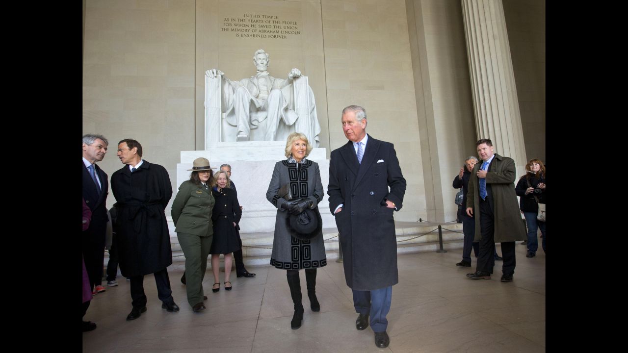 Britain's Prince Charles and his wife, Duchess Camilla, tour the Lincoln Memorial during a visit to Washington on Wednesday, March 18. <a href="http://www.cnn.com/2015/03/18/us/gallery/charles-camilla-us-tour/index.html" target="_blank">See more photos from their U.S. trip</a>