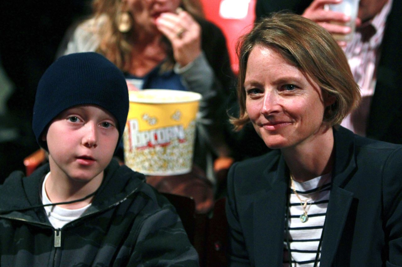 Actress Jodie Foster, right, has two sons with ex Cydney Bernard. Son Christopher "Kit" Foster is shown here in 2011.