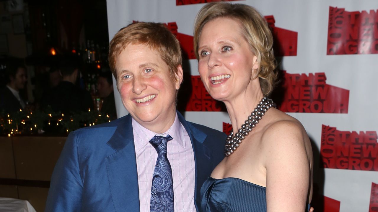 Actress Cynthia Nixon, right, has two children with ex-boyfriend Danny Mozes and one son with wife Christine Marinoni, left. 