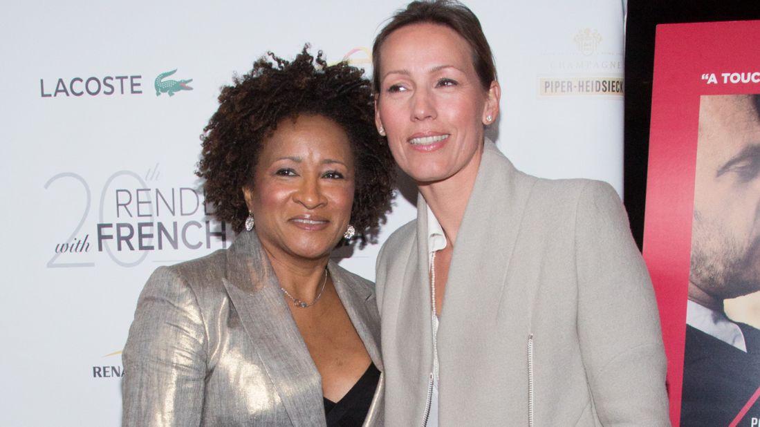 Comedian Wanda Sykes, left, and wife Alex Sykes have twins, a boy and a girl.  