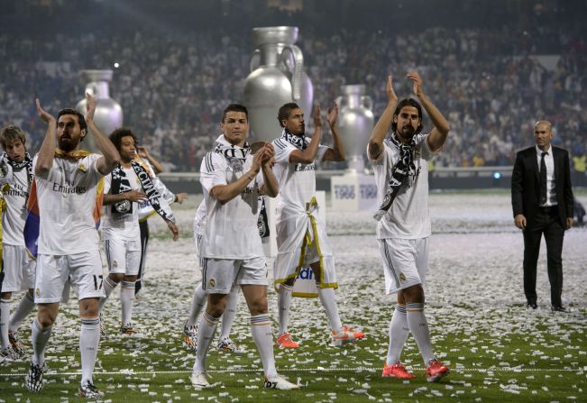 Ronaldo and his teammates celebrated a record tenth title in the competition. 