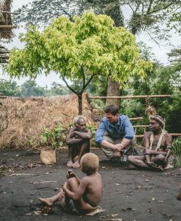 Bill Weir with Magaw, chief of the Yakel tribe, on Vanuatu's Tanna.