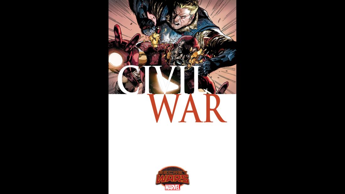 Marvel is revisiting its 2006-2007 storyline, "Civil War." As you can see in this exclusive art, there are even covers reminiscent of those in the original series.