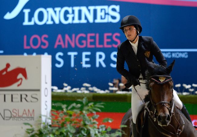 Here Springsteen rides Vindicat W. in September 2014. "Vinnie" knows how to win Olympic titles -- Britain's Peter Charles rode him to team jumping gold at London 2012.