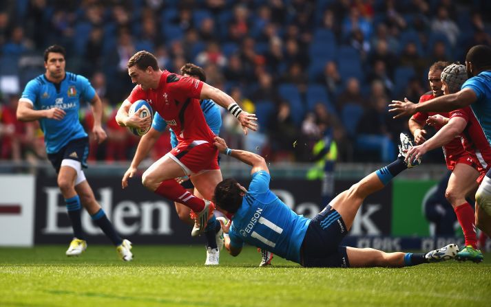 And more was to come. Welsh Winger George North excelled, running in a quick-fire hat-trick of tries to put Wales way ahead of Italy as well their Irish and English rivals who would play later in the day.