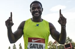 American Justin Gatlin is currently Infostrada's pick to beat Bolt over 100m.