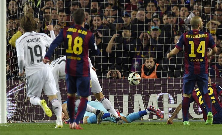 Ronaldo nipped into to collect Karim Benzema's backheel pass to equalize for Real.