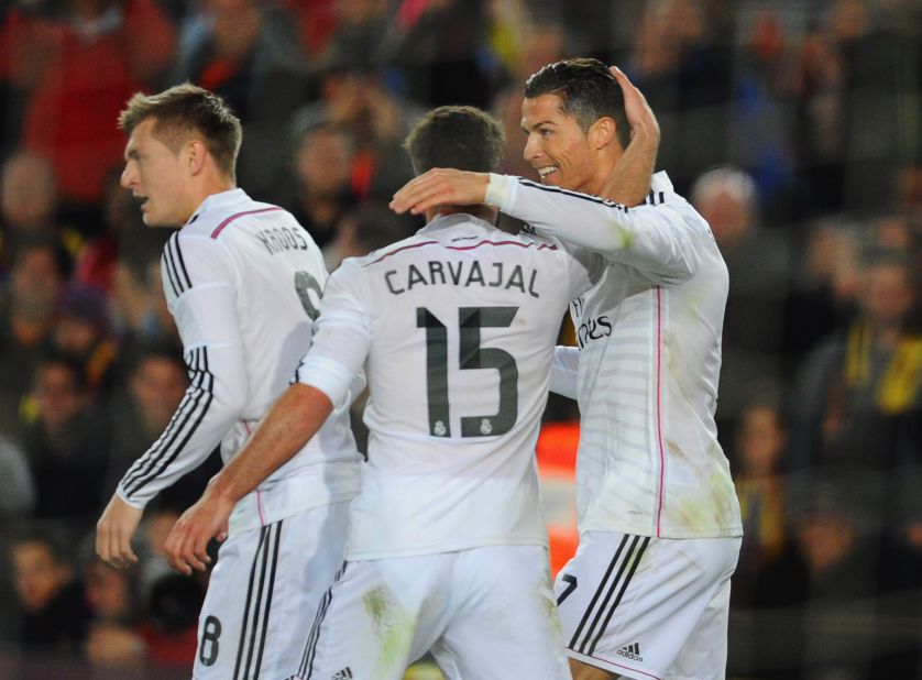 Ronaldo was scoring his seventh goal in eight games in the Nou Camp.