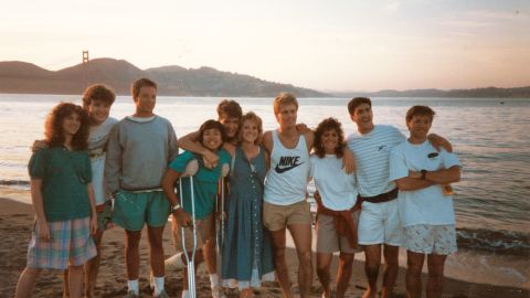 Kyra Phillips, third from right, would attend beachside Bible studies as a college student.