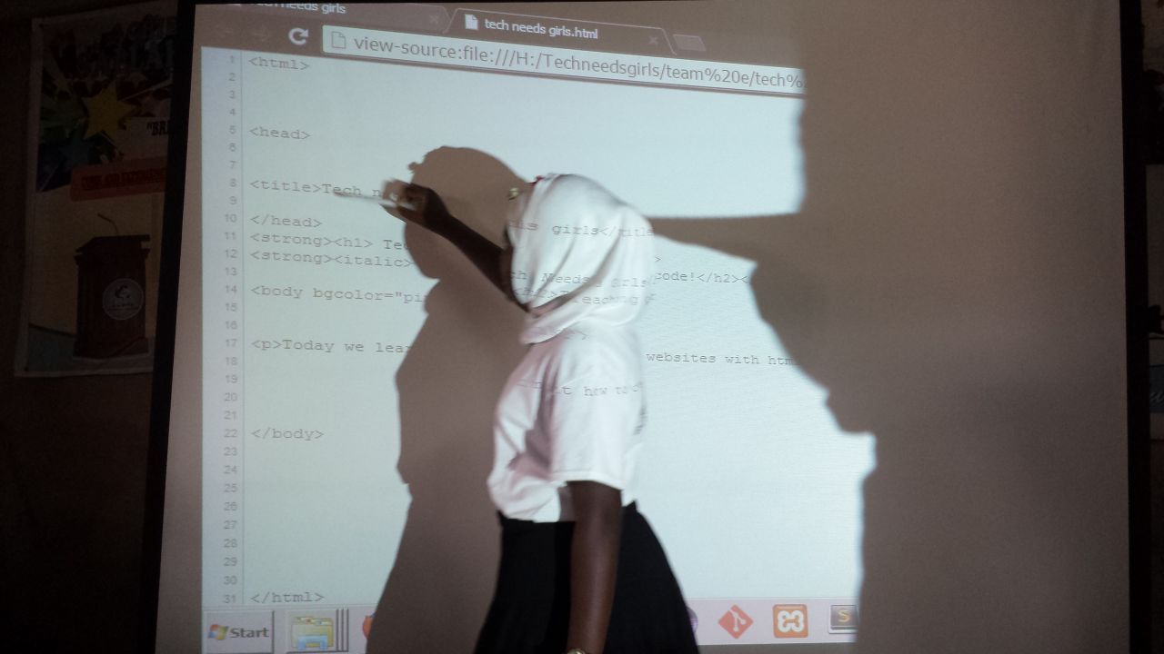 In Agyare's coding classes she teaches the girls how to build in HTML, with the hope that one day they can use the skills in their future careers.