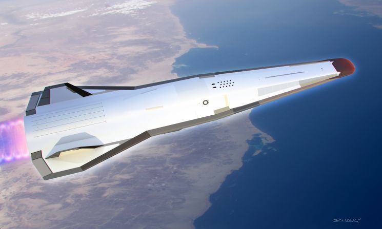 The consumer travel market for this kind of hypersonic travel would be really small, Chang guesses. "If this thing becomes rea,l the market will be even smaller than the Concorde's was." It would takeoff via turbo fan jet engines. It might be fired into the air by a two-mile long rail gun, Chang envisions.  
