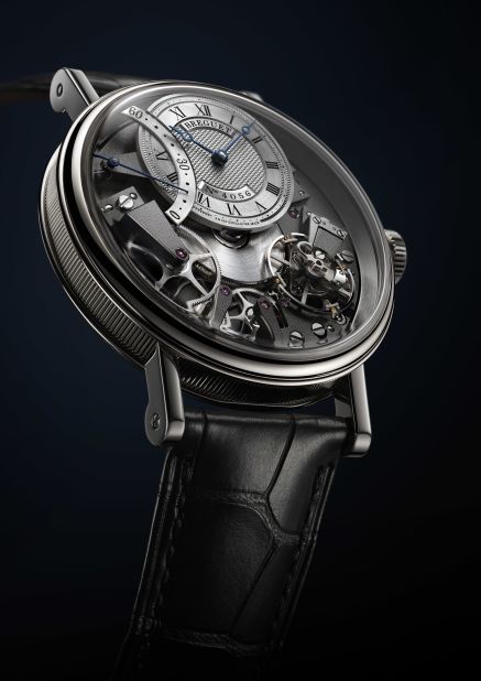 Breguet Tradition Automatique Seconde Rétrograde 7097, which was announced last year, made its formal debut at Baselworld. The inside-out design allows the wearer -- or admirer -- to see the watch's inner mechanisms in action.