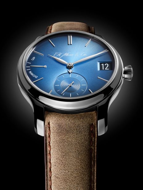 In a nod to today's new technology, H. Moser & Cie branded Funky Blue the ultimate "smart" watch, extolling its virtues of not needing to be charged after 18 hours like Apple's.