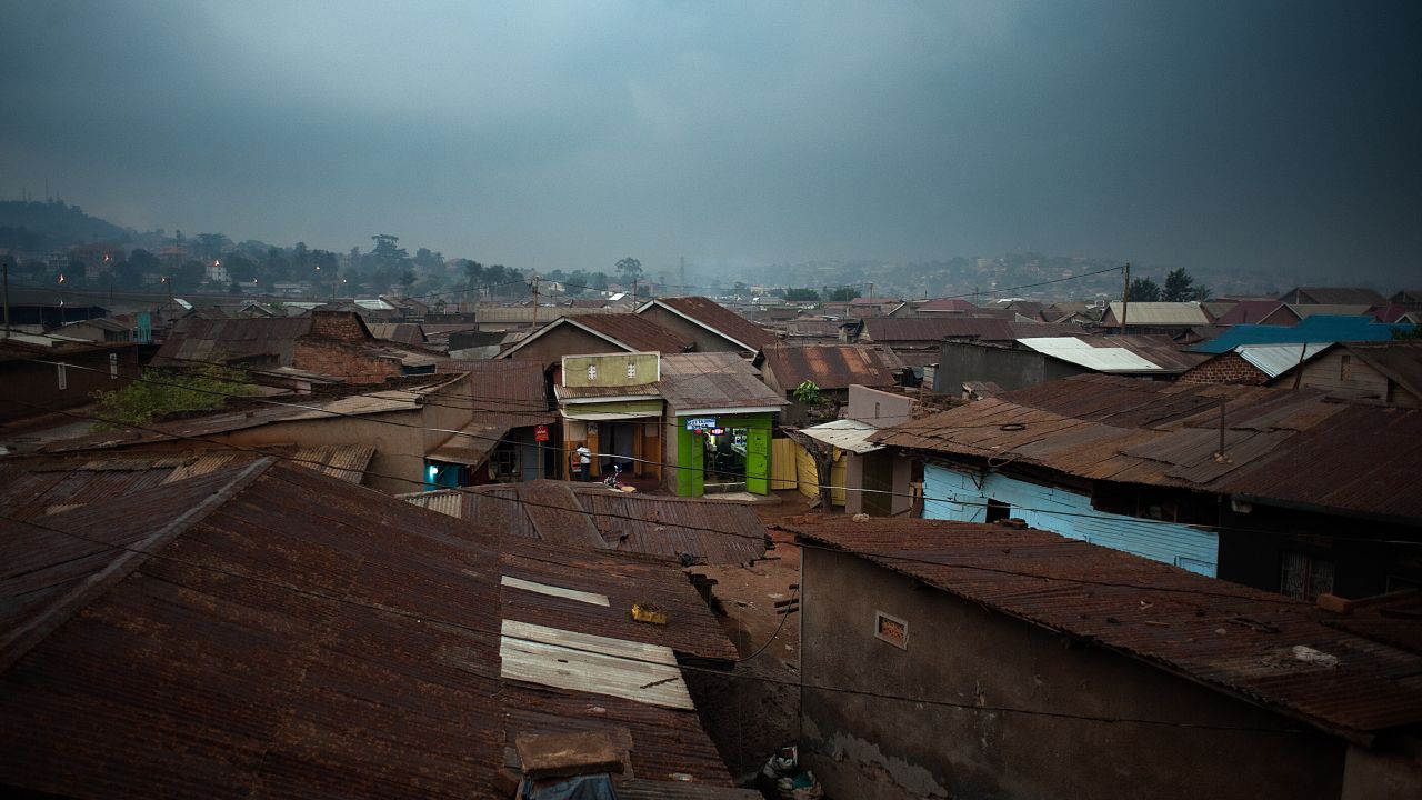 Kampala slum form above Uganda