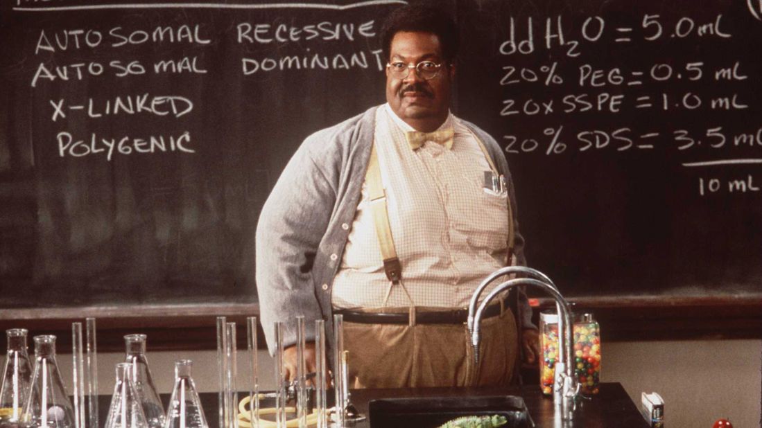 <strong>"The Nutty Professor"</strong>:  Portly professor Sherman Klump gets more than he bargained for when he takes a massive dose of his weight-loss potion. <strong>(Netflix) </strong>