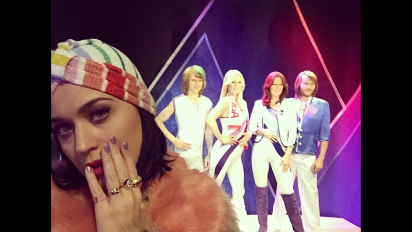 Pop star Katy Perry <a href="https://instagram.com/p/0gjdtgv-dt/?taken-by=katyperry" target="_blank" target="_blank">takes a selfie</a> at the ABBA Museum in Stockholm, Sweden, on Saturday, March 21. "Got a Swedish education...," Perry said about the photo, which was taken in front of wax figures of the famous Swedish pop group.