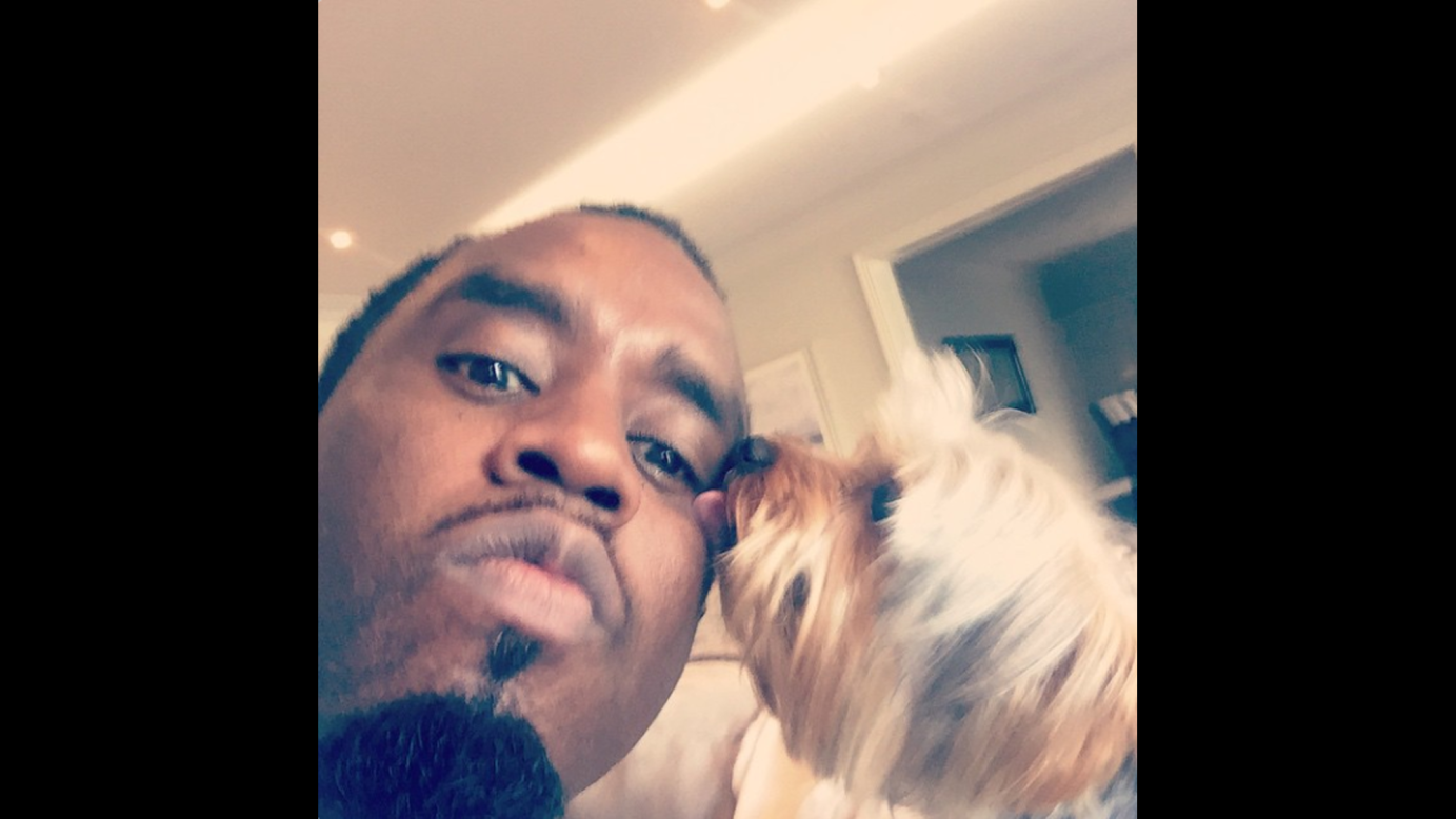 "Me and my baby alright home watching the meek mills and friends homecoming concert live from Philly," said hip-hop mogul Sean "P. Diddy" Combs in this selfie <a href="https://instagram.com/p/0gl8x0Jl13/?taken-by=iamdiddy" target="_blank" target="_blank">he posted to Instagram</a> on Saturday, March 21.