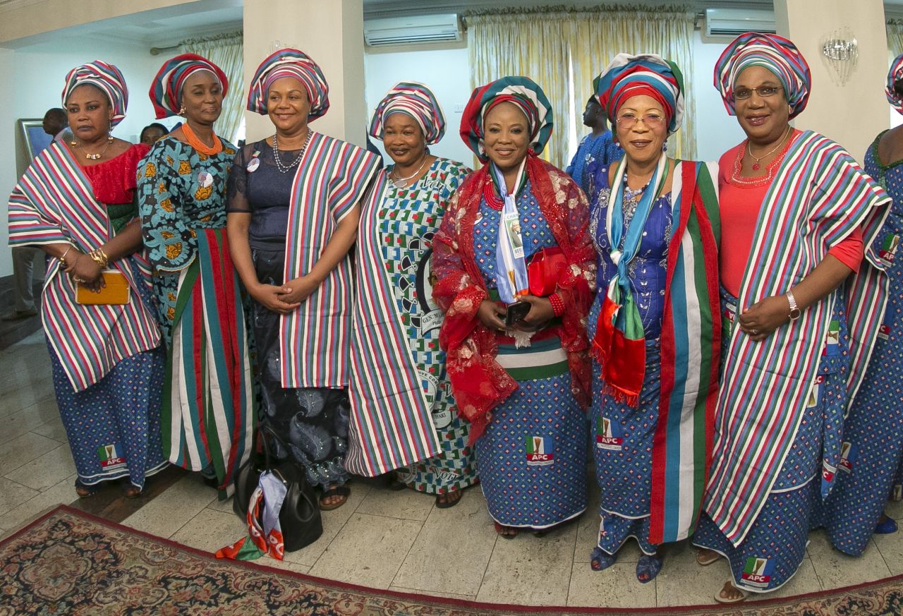 Ladies dress up for an APC rally in Lagos on January 30.