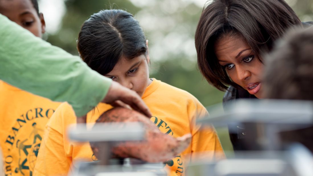 Childhood obesity rates have finally stopped rising -- and obesity rates are actually falling among our youngest children, according to Let's Move! initiative. The first lady attends the White House Kitchen Garden harvest on the South Lawn in 2010. 
