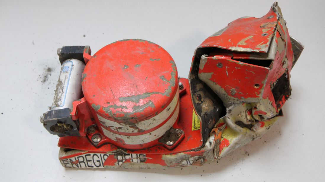 The cockpit voice recorder of the Germanwings jet appears in this photo provided by the French air accident investigation bureau on March 25. The device is designed to capture all sounds on a plane's flight deck.