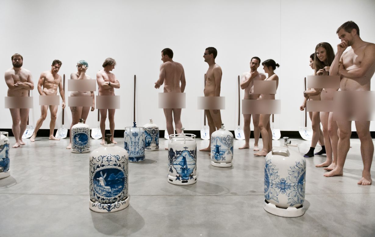 This photo was taken during a naked art tour at the Museum of Old and New Art, Hobart, in 2012. "We seem to forget the nude is really important to art history," said Ringholt in an interview with the Canberra Times.