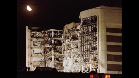 The building wreckage on April 21, two days after the bombing.