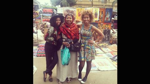 The pair returned to the continent to shoot a music video recently. Here they are pictured at the Maasai Market in Nairobi, Kenya, with their mom. While the pair have a clear goal in mind, Iman says her older sibling has final say sometimes. "Even though (Siham's) a year and a half older than me, she looks smaller but she's definitely the boss. And I'm always trying to do stuff and she'll shut me down." And<a href="https://instagram.com/p/zd6addBjSf/" target="_blank" target="_blank"> here's some proof in this Instagram blooper...</a>