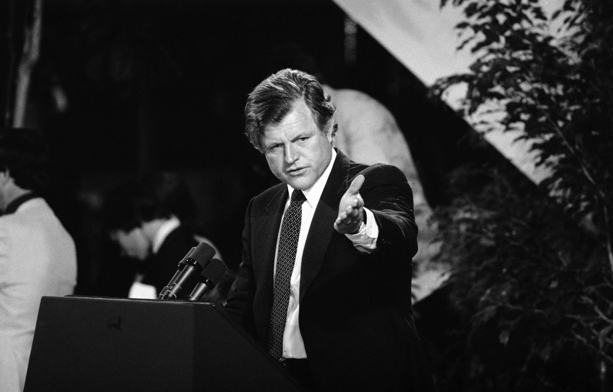 Democratic Sen. Ted Kennedy speaks at an ERA fundraising dinner in Washington in 1980. Kennedy spent more than three decades as a champion for the amendment in Congress.