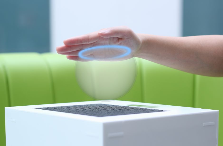 UltraHaptics technology creates 3D shapes in mid-air using focused ultrasonic waves.