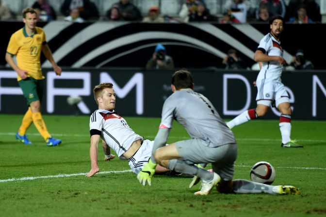 Germany, which won the 2014 World Cup in Brazil, made the perfect start to the game when Marco Reus scored in the 17th minute. 
