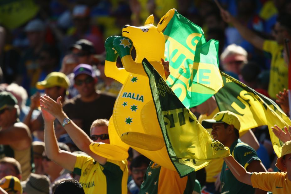 It was the Aussie's day -- backed by an army of kangaroo toting fans, the crowd rejoiced after Mitchell Johnson took the wicket of Rohit Sharma.