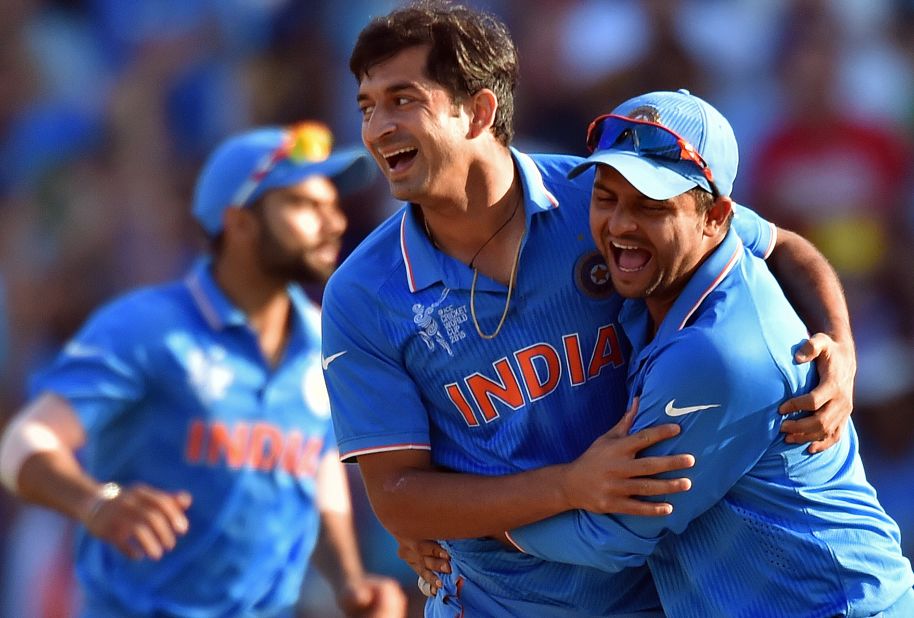 India got off to a good start, Mohit Sharma celebrating after dismissing the Australian captain Michael Clarke.
