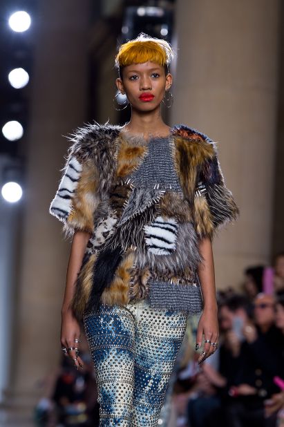 This patchwork top from Ashish Gupta would have seemed a bit much had it been made from real furs.