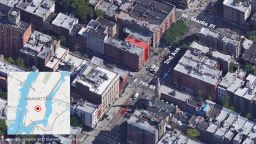 The location of the building collapse in New York's East Village.