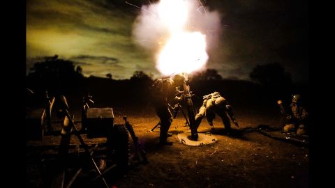 U.S. Army Rangers assigned to 2nd Battalion, 75th Ranger Regiment, fire a 120 mm mortar during a tactical training exercise January 30, 2014, at Camp Roberts, California. Rangers train constantly to maintain the highest possible level of tactical proficiency. 
