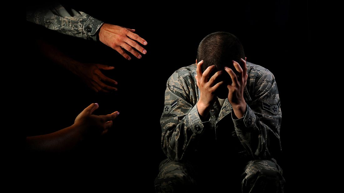 The photo illustration won a first-place award for showing how family and friends can reach out and help a service member get treatment for mental-health problems.